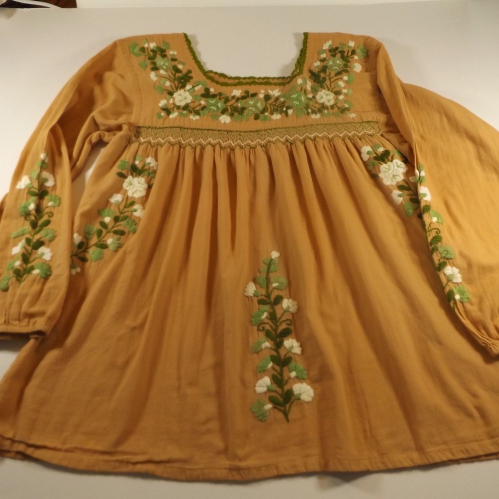 Siren 1970's Embroidered Women's Peasant Shirt, Size XL